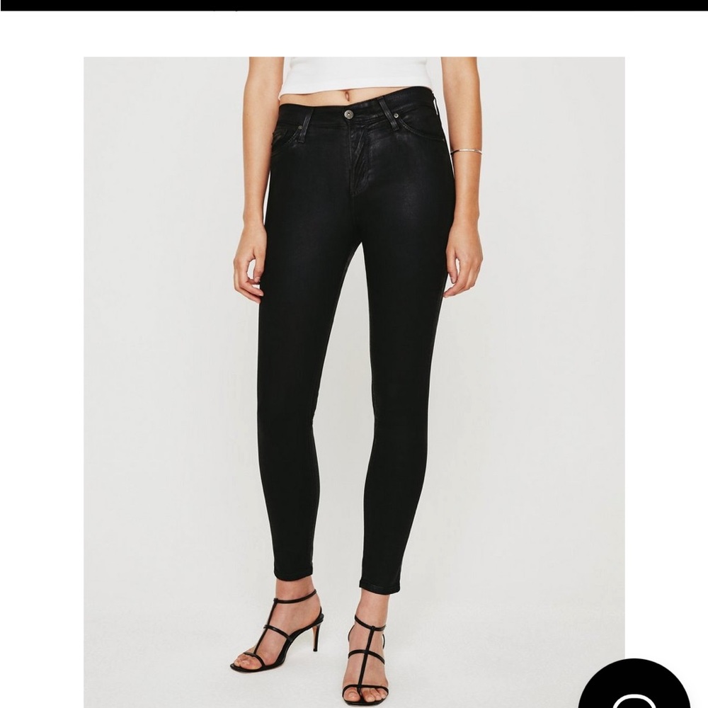 AG Adriano Farrah Skinny Ankle Leatherette Luscious Super Stretch Sateen EUC